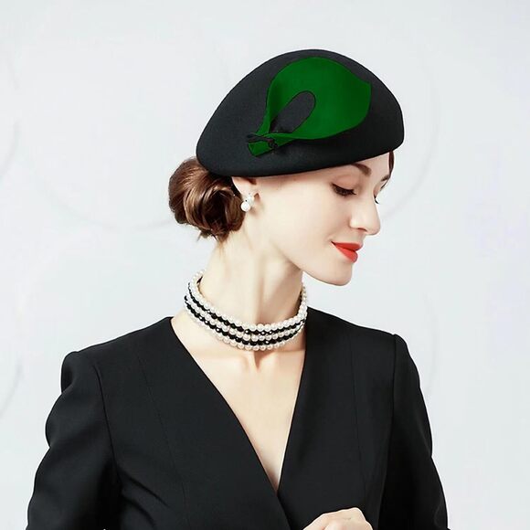 6169 Fascinator Hats For Women- Tea Party 100% Wool Fascinators